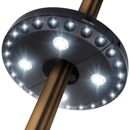 Luminus - Parasollampe med 28 LED-lys