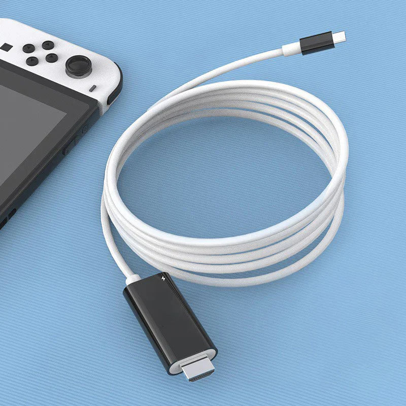 USB-C til HDMI-adapterkabel – Stream, spil og oplad samtidig – Til Switch, mobil og tablet