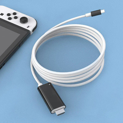 USB-C til HDMI-adapterkabel – Stream, spil og oplad samtidig – Til Switch, mobil og tablet