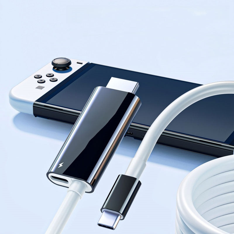 USB-C til HDMI-adapterkabel – Stream, spil og oplad samtidig – Til Switch, mobil og tablet