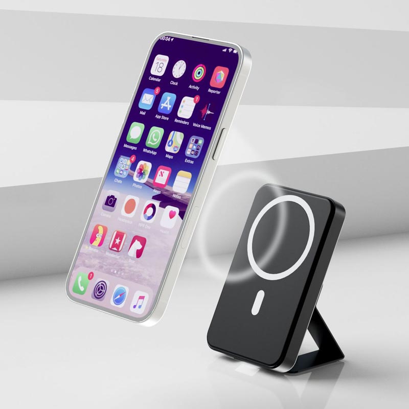 Magnetisk Trådløs Powerbank med Stander